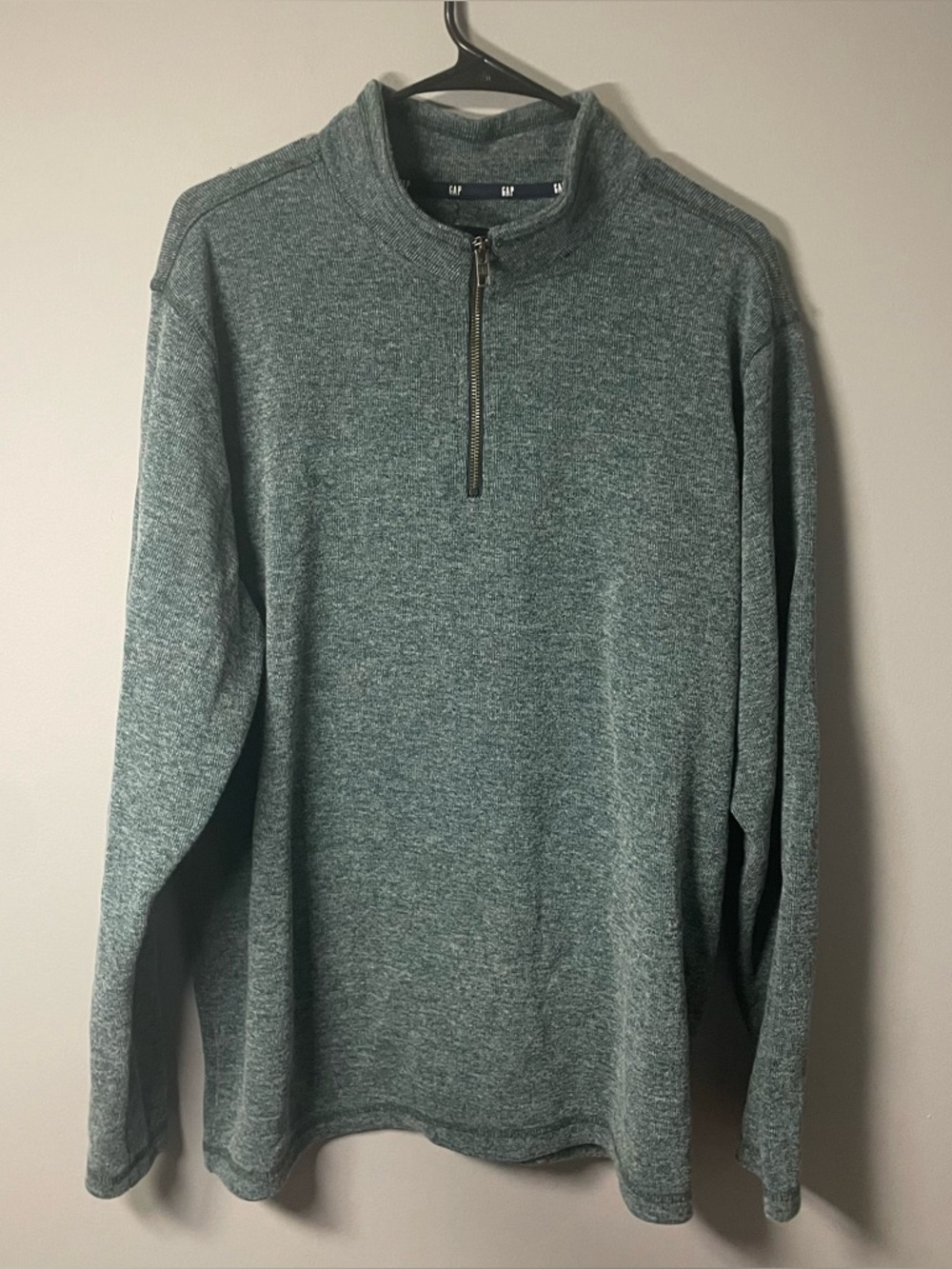 GAP Men’s XXL Weathered Forest Green Quarter-Zip Sweater Pullover Fall Warm Cozy